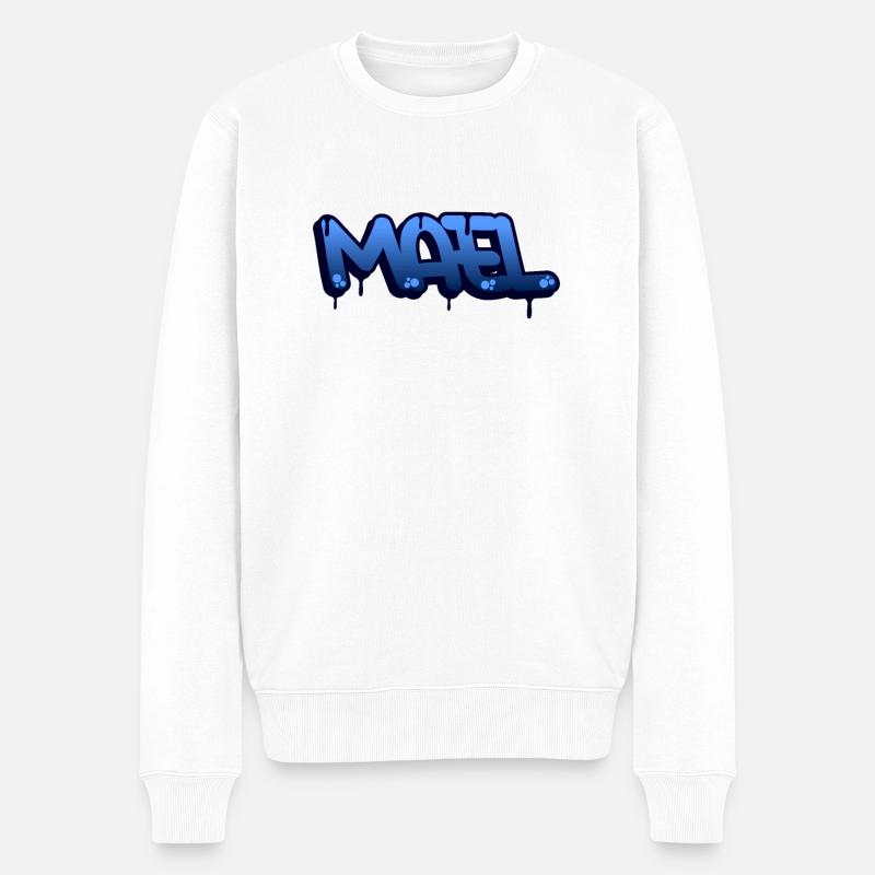 Graffiti prénom Mael - Pull Premium bio Homme - blanc