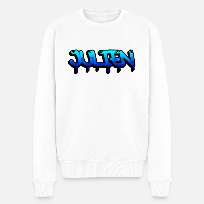 Graffiti prénom Julien - Pull Premium bio Homme - blanc
