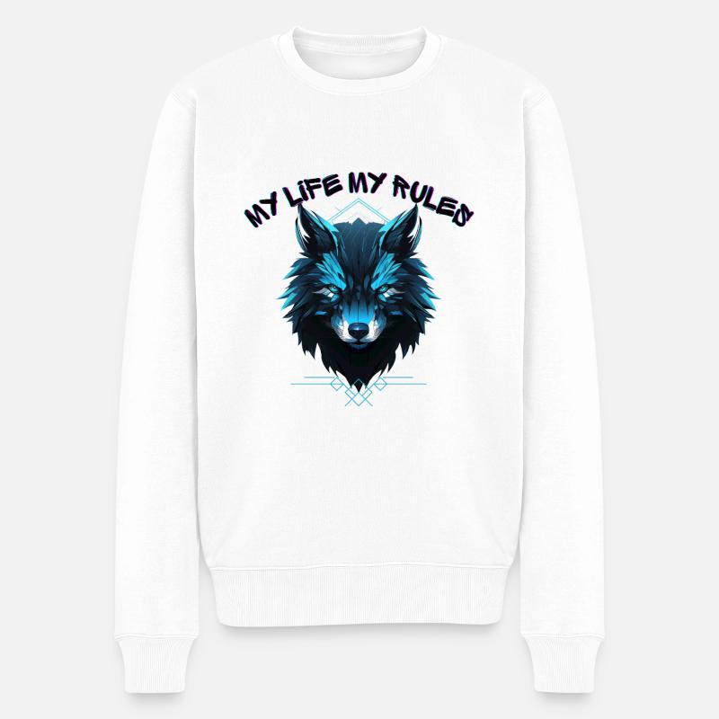 My life my rules - Männer Premium Bio Pullover - Weiß