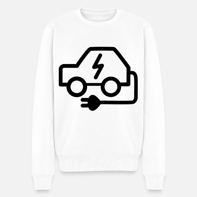 E Auto - Männer Premium Bio Pullover - Weiß