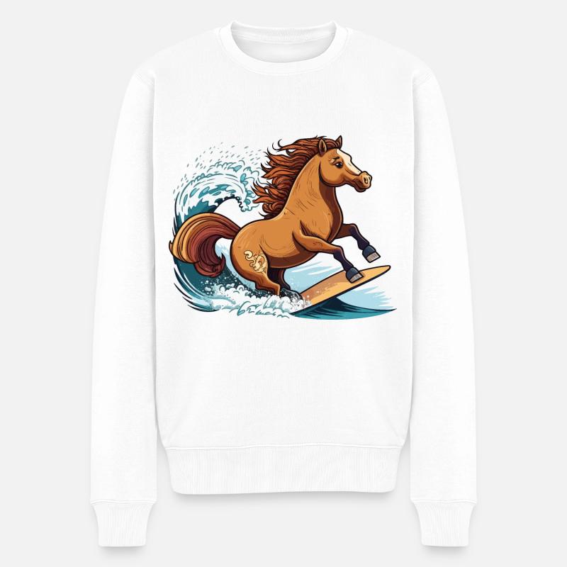 Cheval de surf - Pull Premium bio Homme - blanc