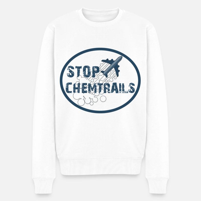 STOP CHEMTRAILS - Männer Premium Bio Pullover - Weiß