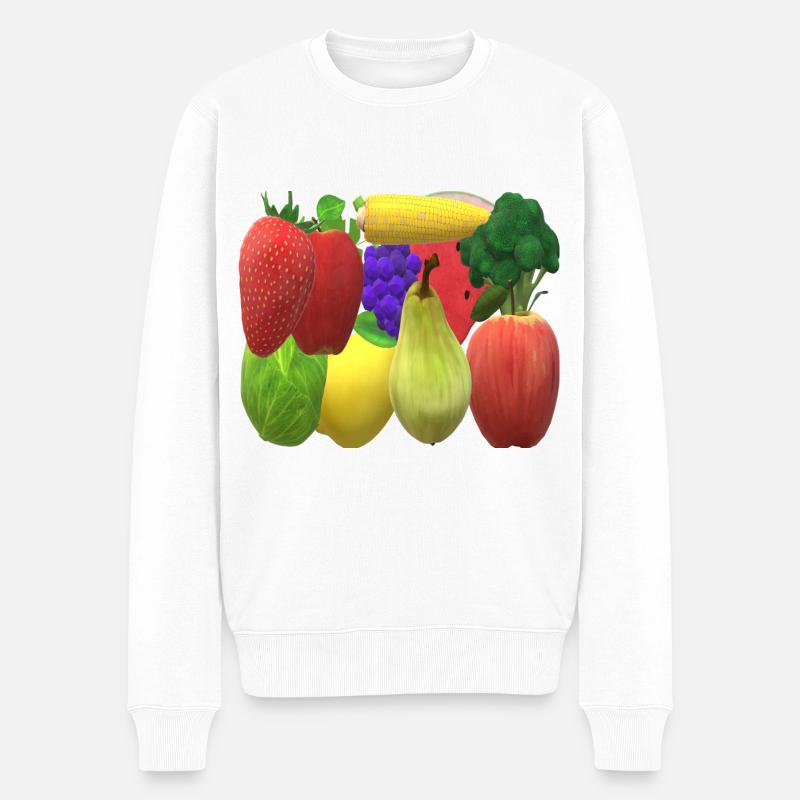 Vegan Design - Männer Premium Bio Pullover - Weiß
