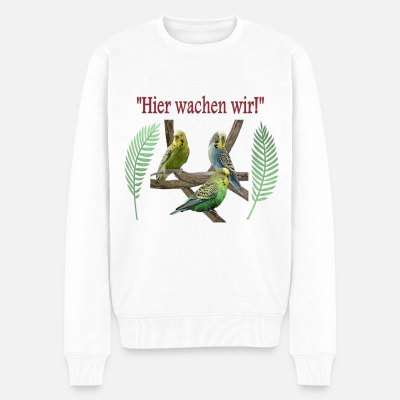 Wellensittiche - Männer Premium Bio Pullover - Weiß