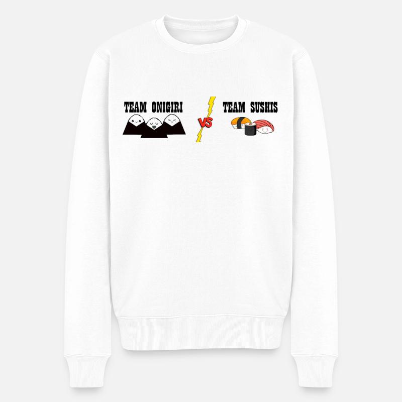 TEAM VS TEAM - Männer Premium Bio Pullover - Weiß