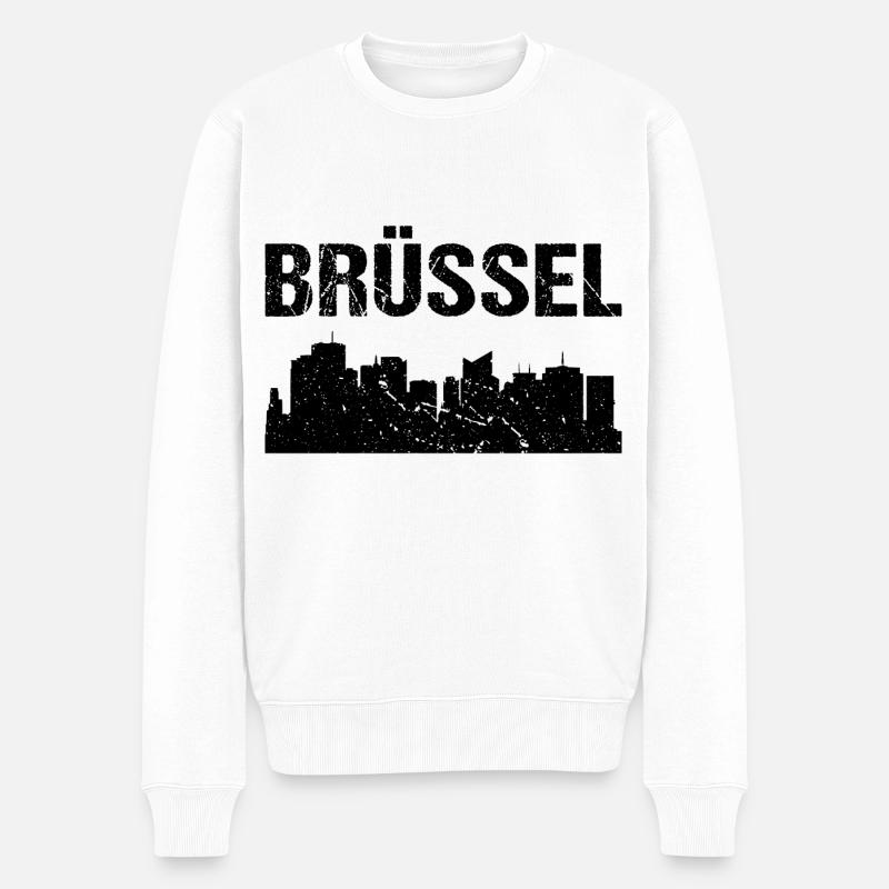 Horizon de Bruxelles - Pull Premium bio Homme - blanc