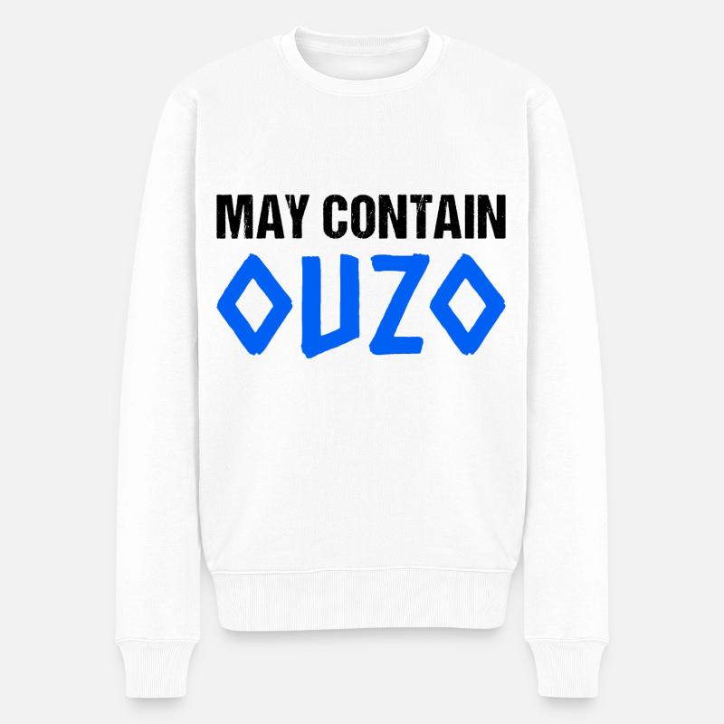 Peut contenir de l’ouzo - Pull Premium bio Homme - blanc