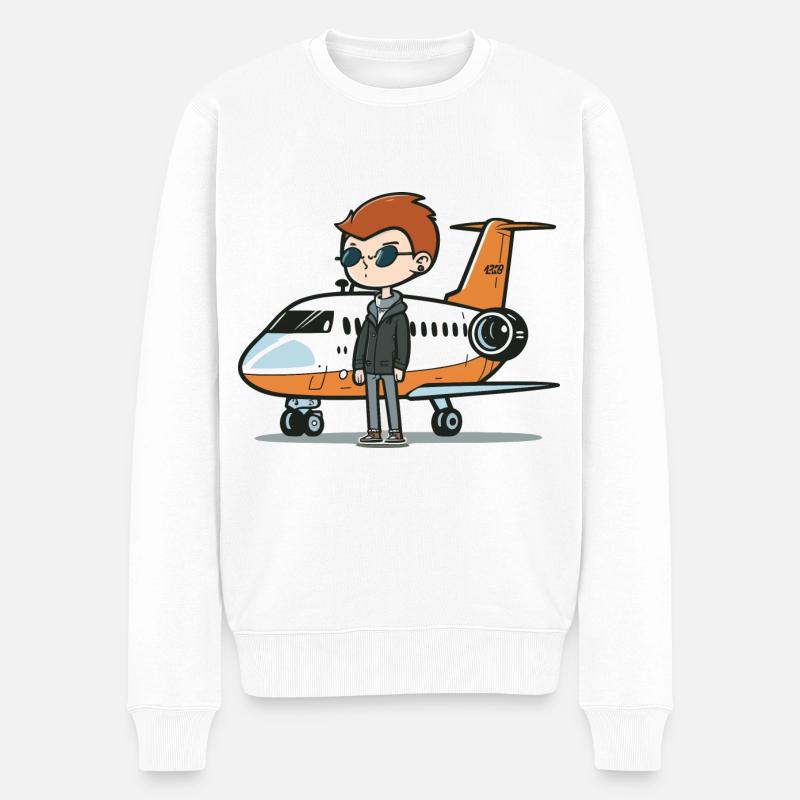 Le Jet Setter - Pull Premium bio Homme - blanc