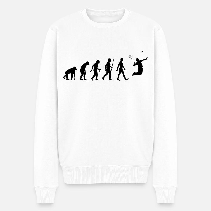 Badminton Evolution Federball - Pull Premium bio Homme - blanc