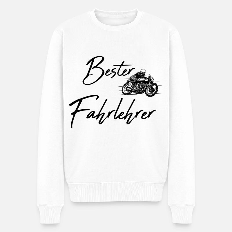Bester Fahrlehrer - Männer Premium Bio Pullover - Weiß