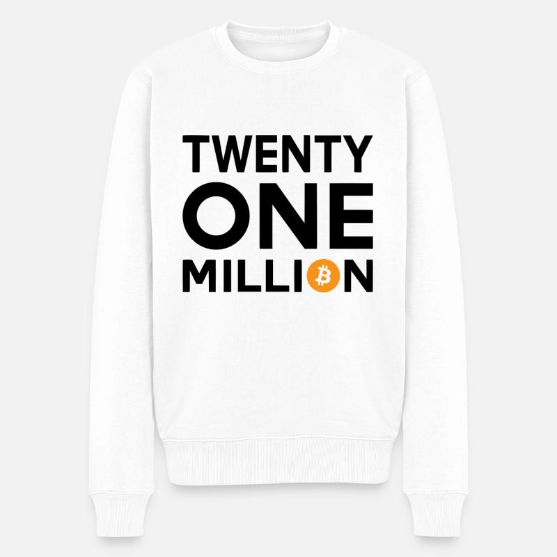 Bitcoin Twenty One Million - Männer Premium Bio Pullover - Weiß