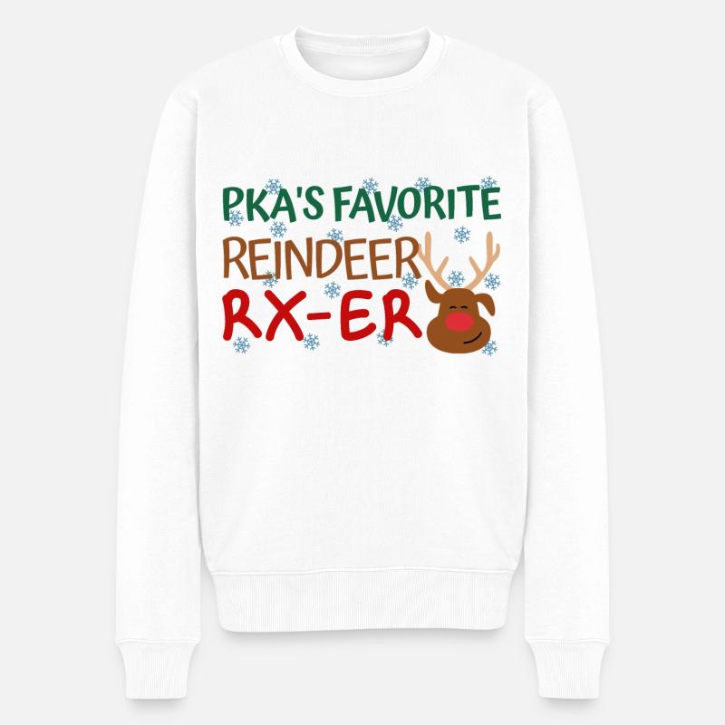 Renne préféré de Noël PKA - Pull Premium bio Homme - blanc