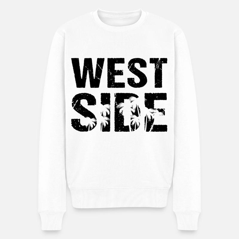 Westside Palmen - Männer Premium Bio Pullover - Weiß