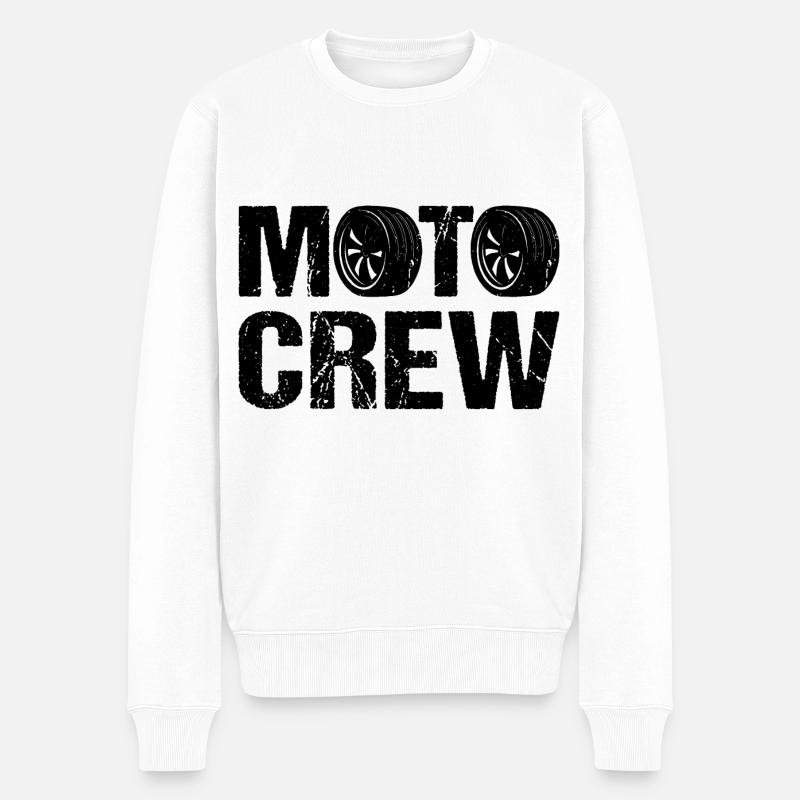 Moto Crew Motorcycle Biker - Pull Premium bio Homme - blanc