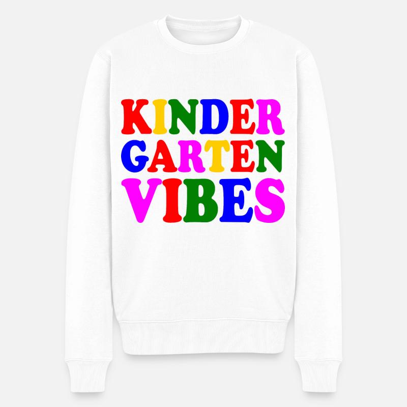 kindergarten vibes - Männer Premium Bio Pullover - Weiß