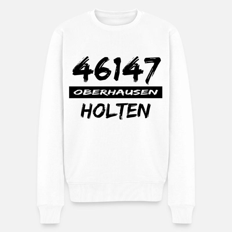 46147 Oberhausen Holten - Männer Premium Bio Pullover - Weiß