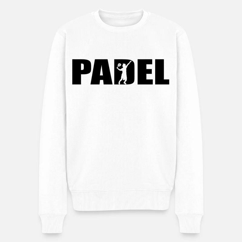 Padel - Männer Premium Bio Pullover - Weiß