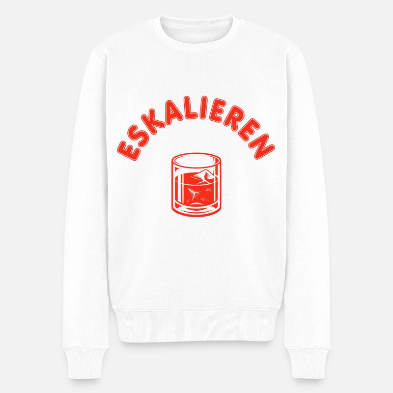 Eskalieren Drinks Party - Männer Premium Bio Pullover - Weiß