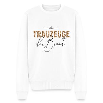 Trauzeuge der Braut JGA Hochzeit Geschenk Glitzer - Männer Premium Bio Pullover - Weiß - Vorne - Thijin (182cm)