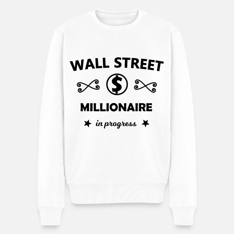 Der Aktien Millionär - Männer Premium Bio Pullover - Weiß