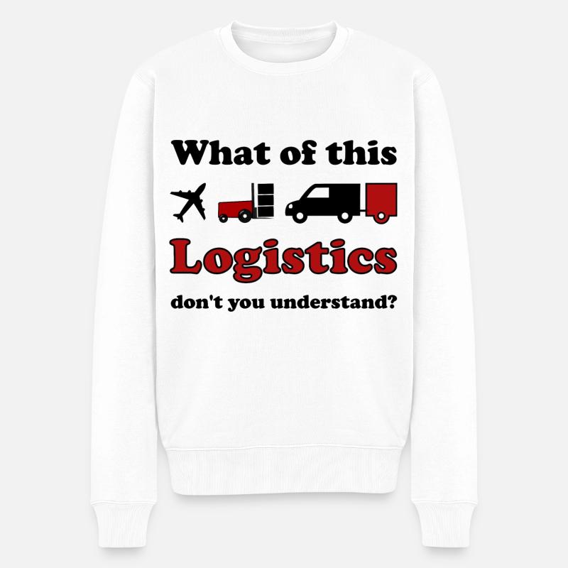 Logistik und Transport - Männer Premium Bio Pullover - Weiß