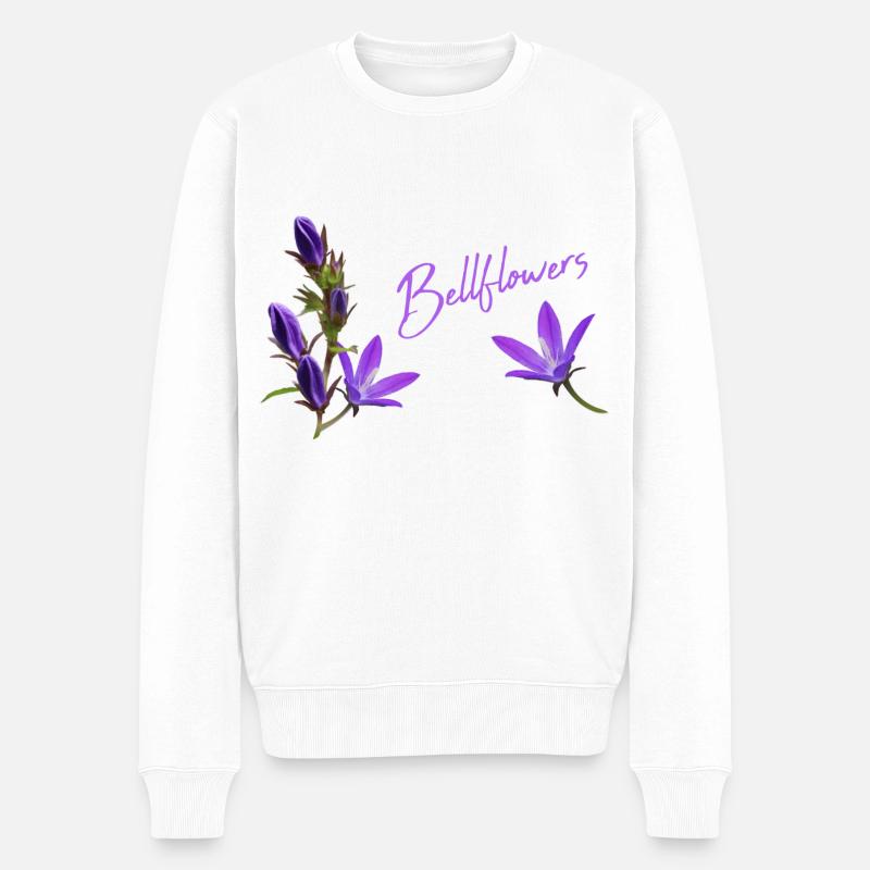 Fleurs violettes Bluebells - Pull Premium bio Homme - blanc