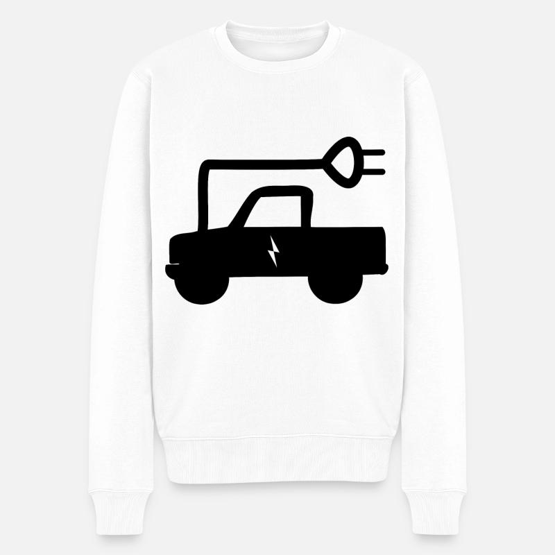 Die elektrischen Trucks - Männer Premium Bio Pullover - Weiß