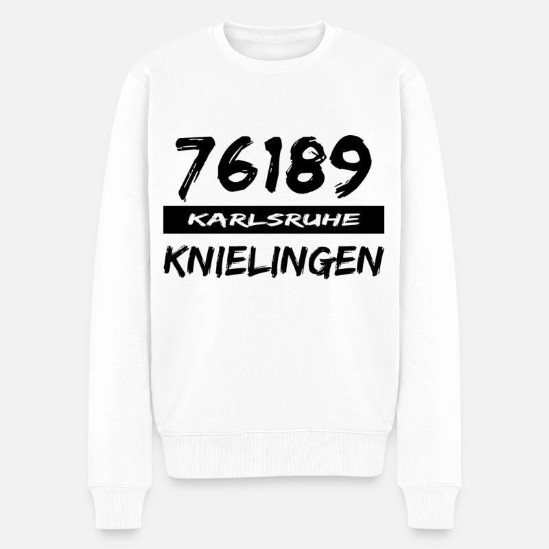 76189 Karlsruhe Knielingen - Männer Premium Bio Pullover - Weiß