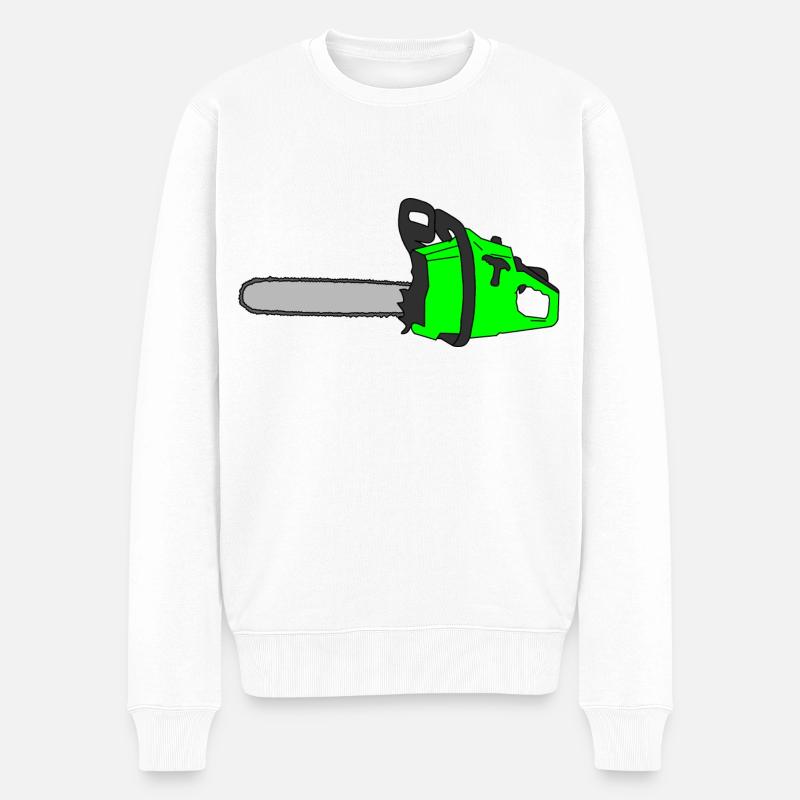 kettensäge - Männer Premium Bio Pullover - Weiß