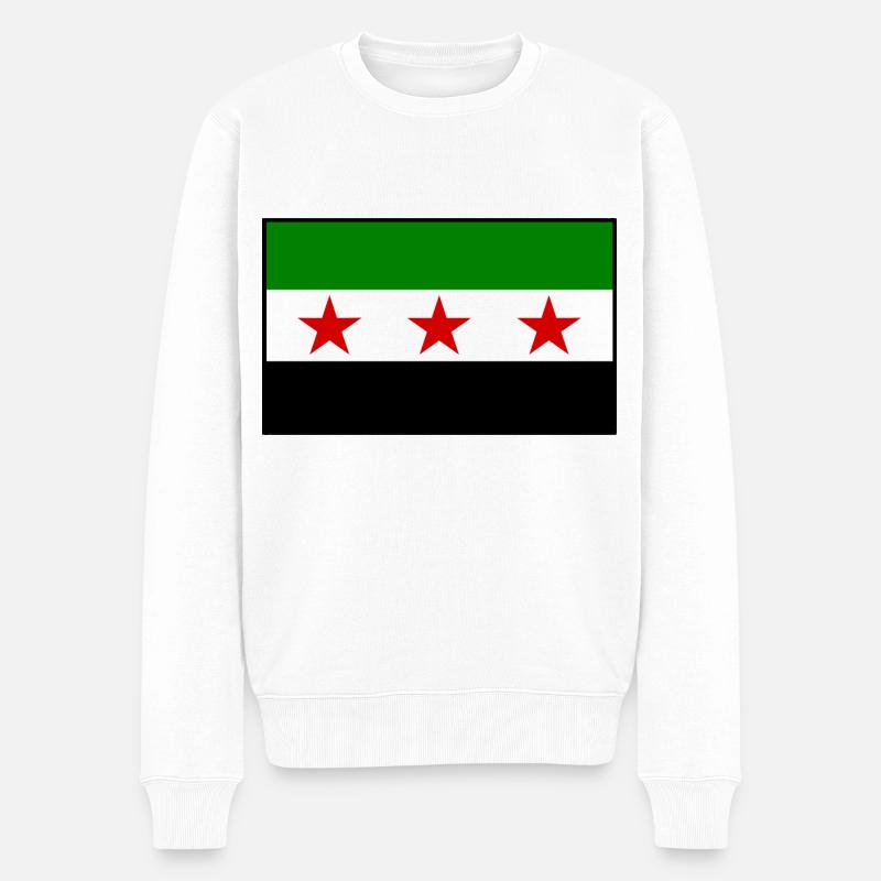 syrien flagge - Männer Premium Bio Pullover - Weiß