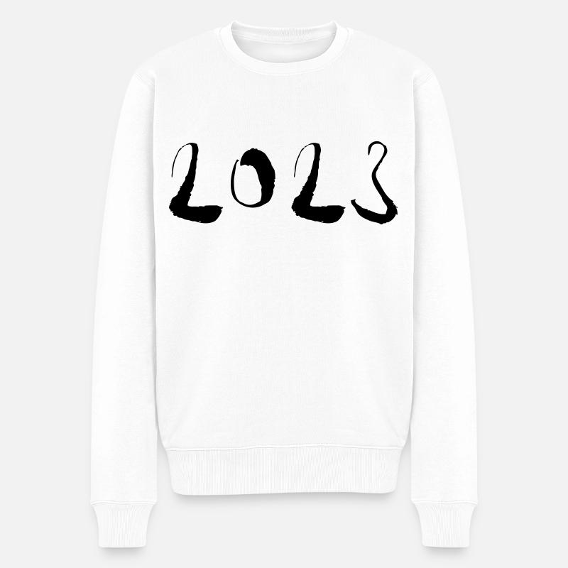 2023 - Jahr - Jahreswechsel - Männer Premium Bio Pullover - Weiß