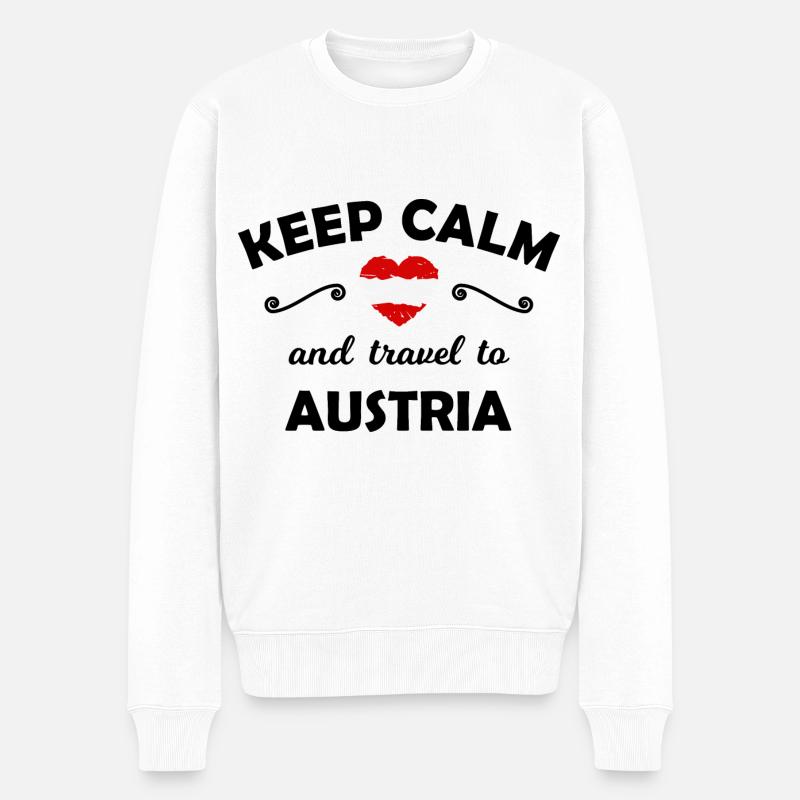 Urlaub in Österreich - Männer Premium Bio Pullover - Weiß