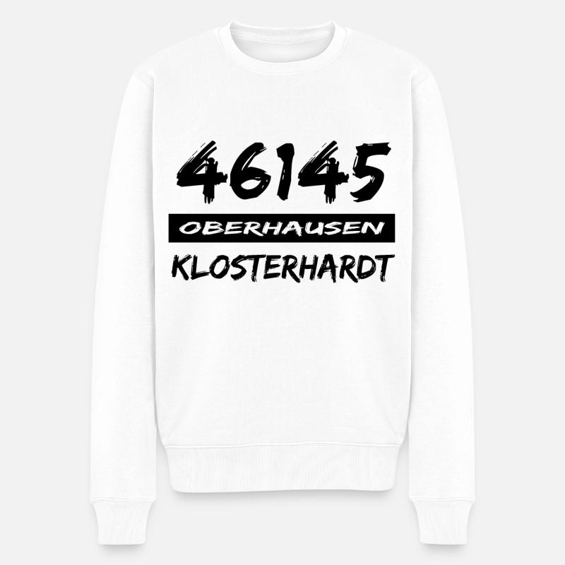 46145 Oberhausen Klosterhardt - Männer Premium Bio Pullover - Weiß