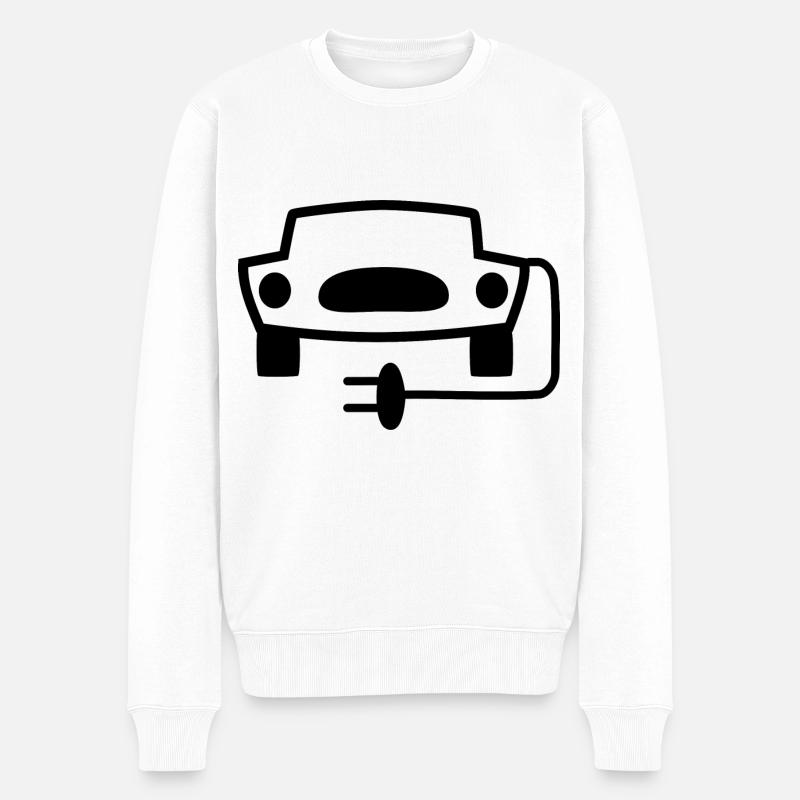 Die E-Autos kommen - Männer Premium Bio Pullover - Weiß