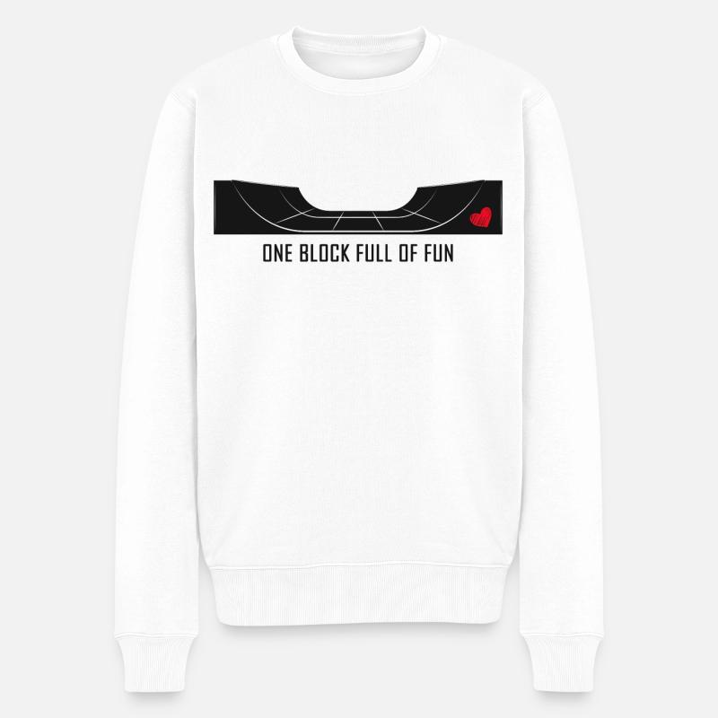 skate sk8 skateboarder skate-love halfpipe - Männer Premium Bio Pullover - Weiß