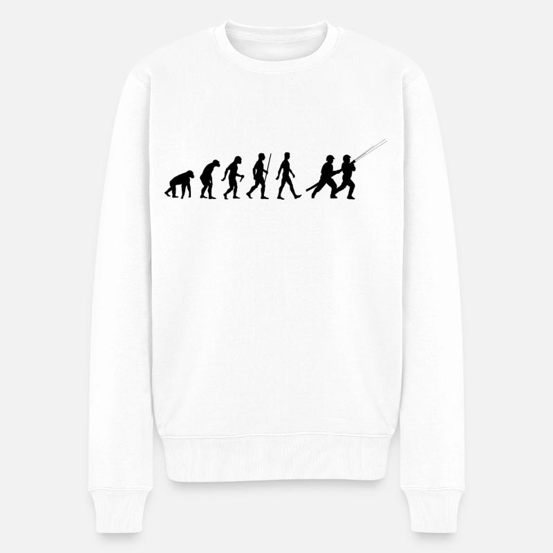 Feuerwehr Evolution Feuerwehrmann - Männer Premium Bio Pullover - Weiß