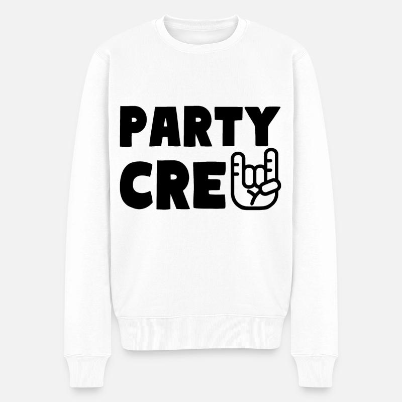 PARTY CREW Feiern - Männer Premium Bio Pullover - Weiß