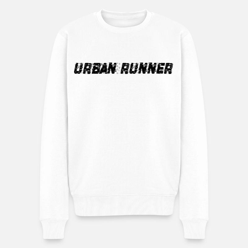 Runner - Männer Premium Bio Pullover - Weiß