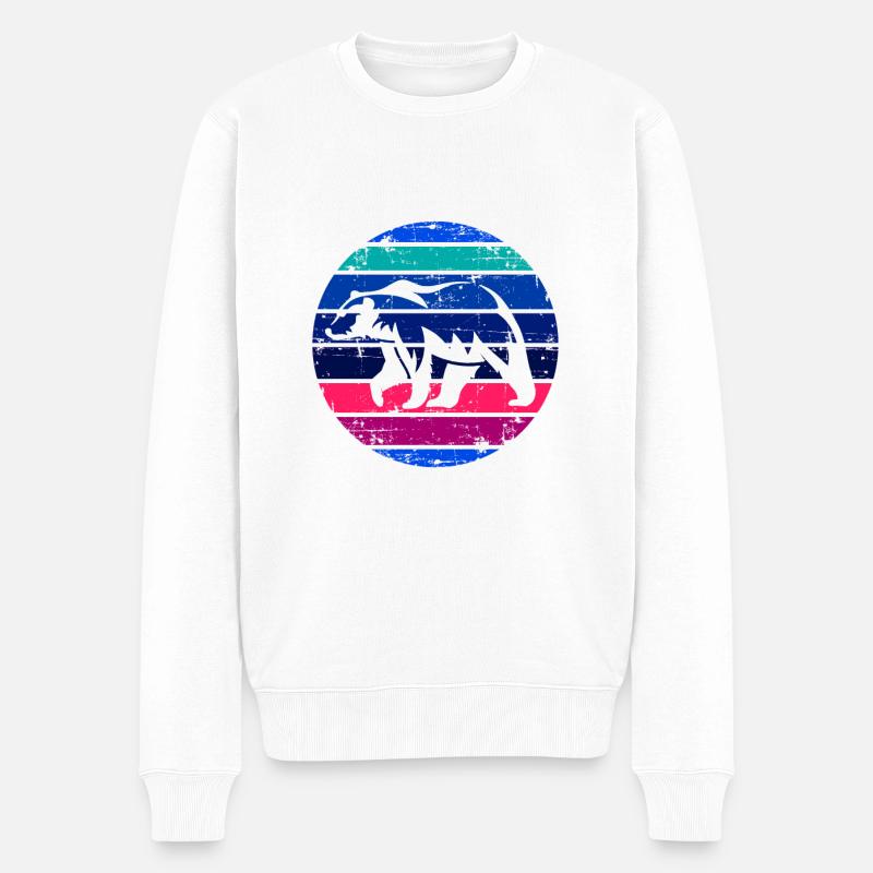 Ours polaires rétro - Pull Premium bio Homme - blanc