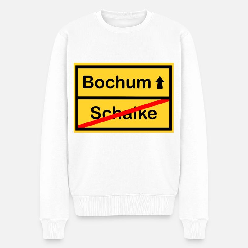 Bochum Schild - Männer Premium Bio Pullover - Weiß