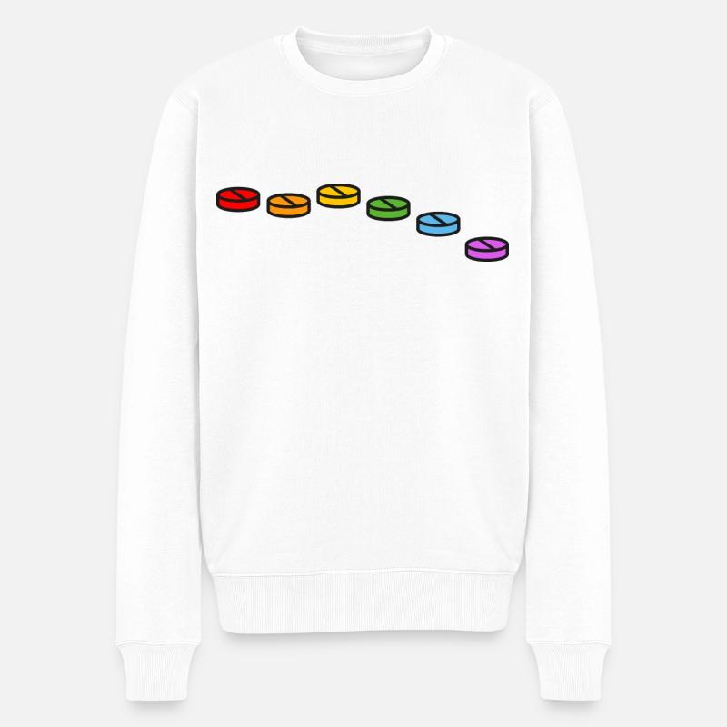 Krankenschwester Nurse bunte Pille Nachtschwester - Männer Premium Bio Pullover - Weiß