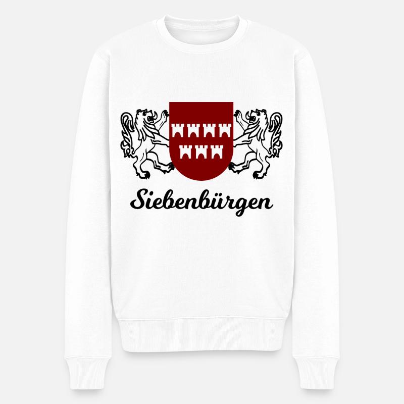 Die Heimat Siebenbürgen - Männer Premium Bio Pullover - Weiß