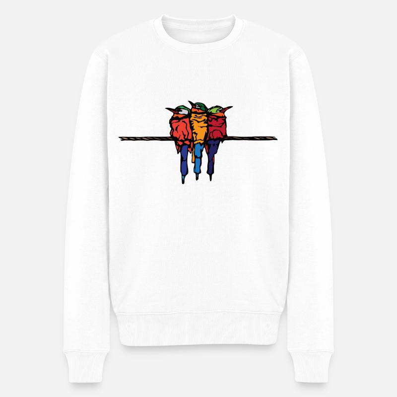 Oiseaux - Pull Premium bio Homme - blanc