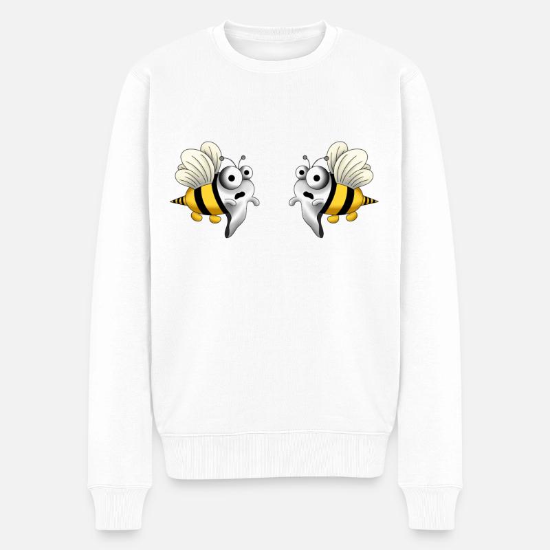 boo bees blank - Männer Premium Bio Pullover - Weiß