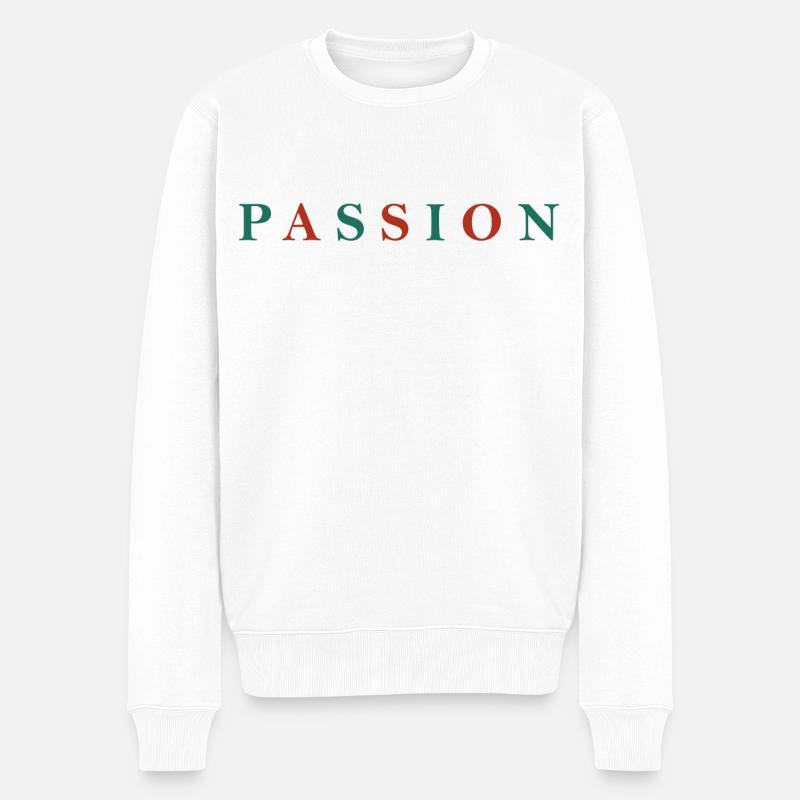 Passion Graphique - Pull Premium bio Homme - blanc