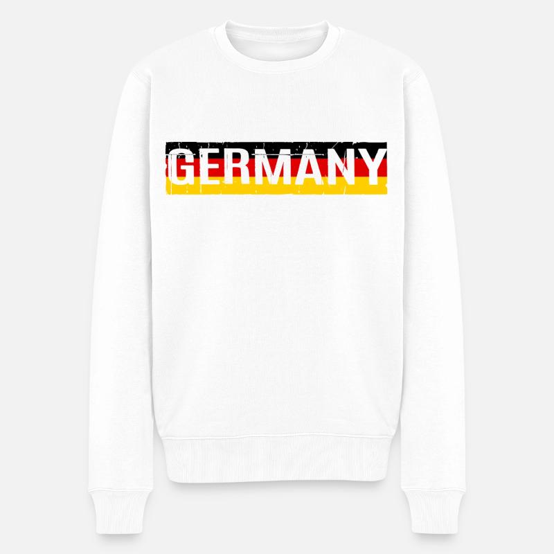 ALLEMAGNE DRAPEAU DE L’ALLEMAGNE DRAPEAU - Pull Premium bio Homme - blanc