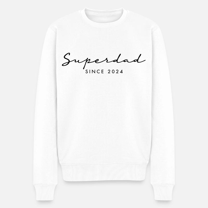 Superdad 24 Vater Baby Papa 2024 - Männer Premium Bio Pullover - Weiß