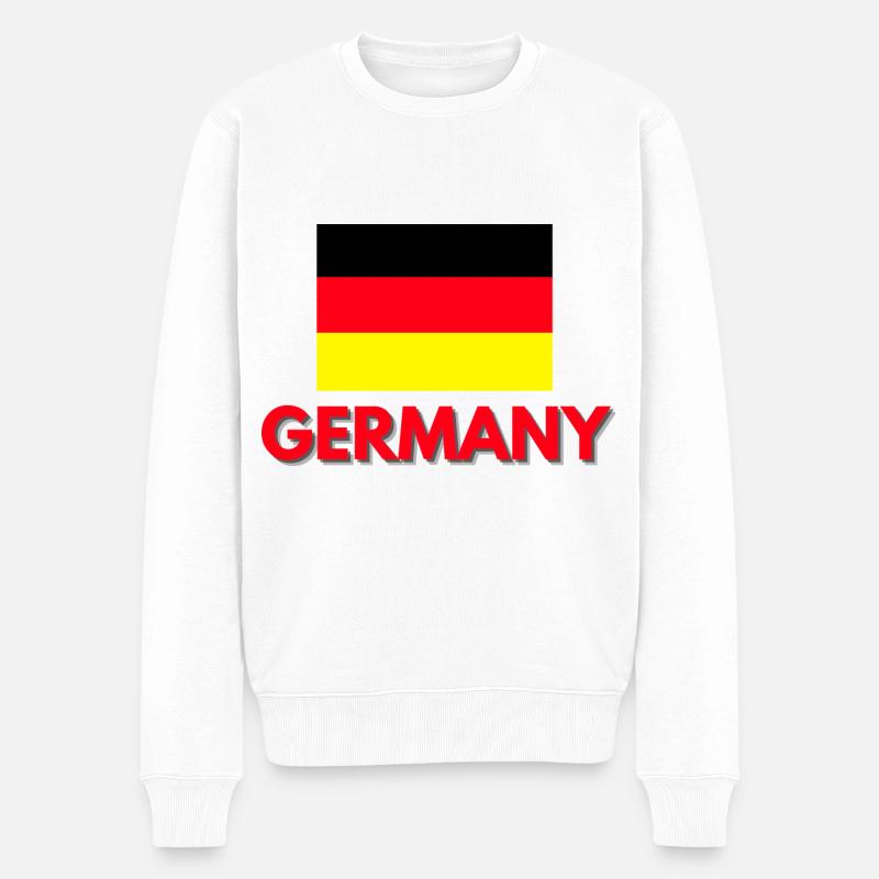 Deutschland,Germany,Deutschland, - Männer Premium Bio Pullover - Weiß