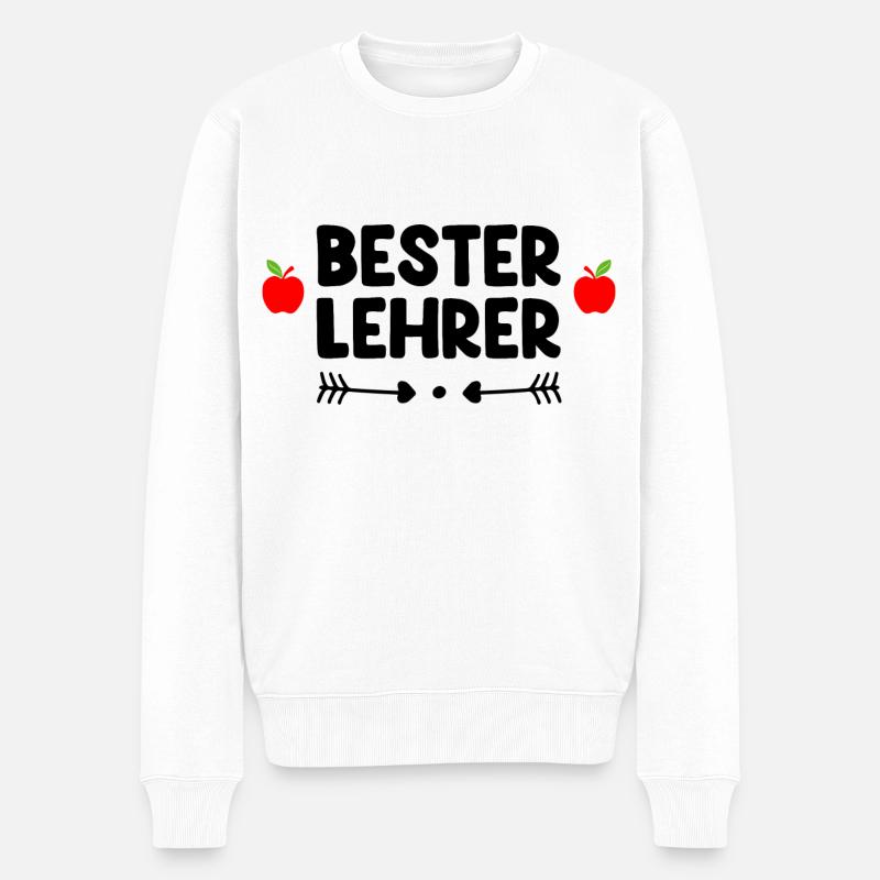 Bester Lehrer - Männer Premium Bio Pullover - Weiß
