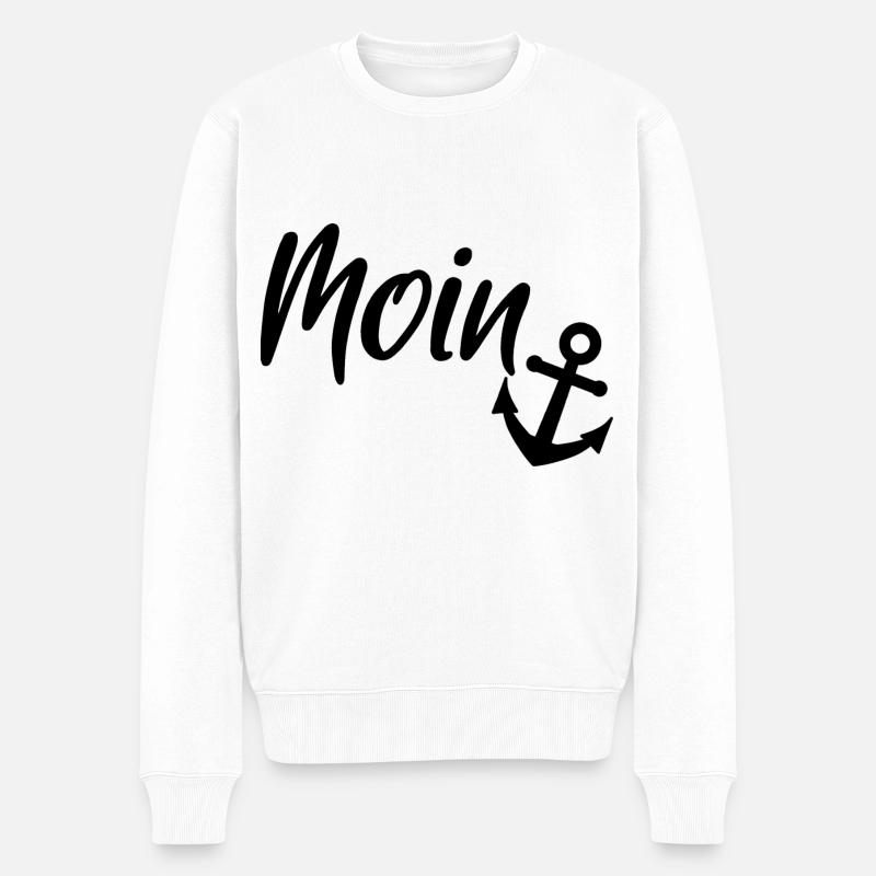 Moin - Männer Premium Bio Pullover - Weiß